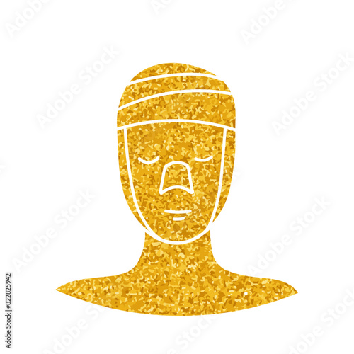 Women beauty face plastic surgery face and noose augmentation drawing in gold color style