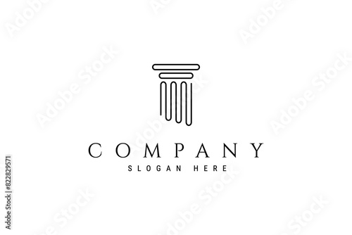 Pillar logo with minimalist linear design style