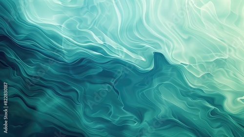 Abstract background with a gradient of cool blues and greens, creating a calm and serene atmosphere © buraratn