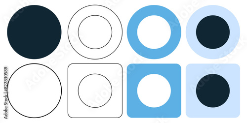 record playback, circle, ball, hole shape geometry sign icon symbol ui and ux design, glyphs and stroke line icon