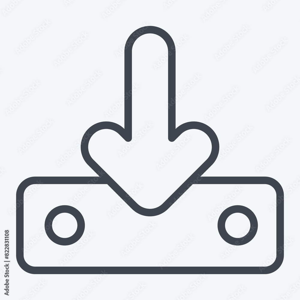 Obraz premium Icon Downloaded. related to Button Download symbol. line style. simple design illustration