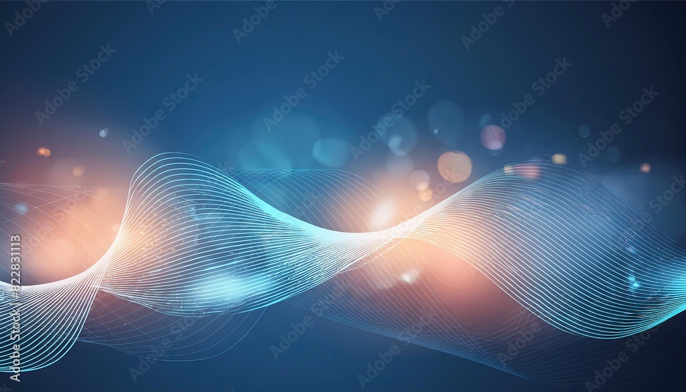 Abstract Light Waves on Blue Background Abstract Light Waves on Blue Background