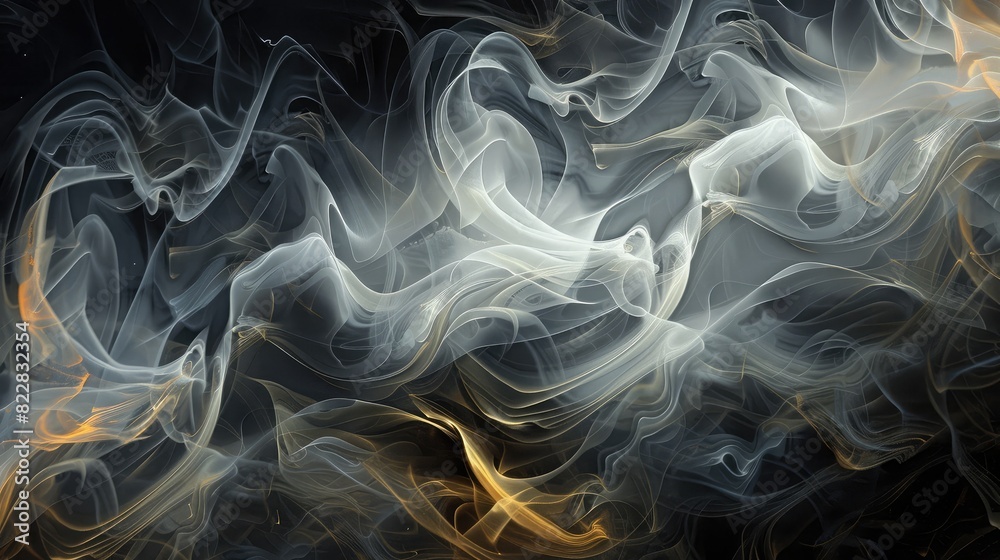 Fototapeta premium Abstract image of smoke or ink in water, creating intricate, flowing patterns