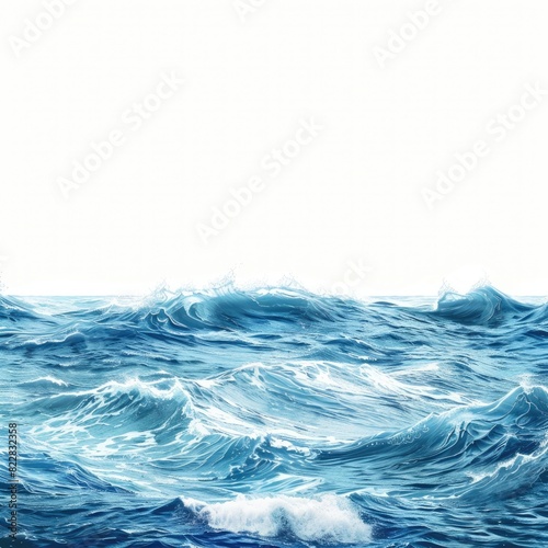 Ocean png border, blue nature, transparent background isolated on white background 