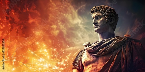 Emperor Claudius: A Visionary Leader in the Year  CE Embracing Advanced Technology. Concept Emperor Claudius, Leadership, Technology, Visionary Leader, Ancient Rome photo