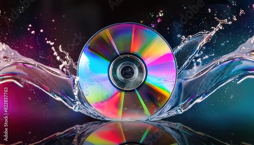 Colorful CD Splashing in Water Artwork