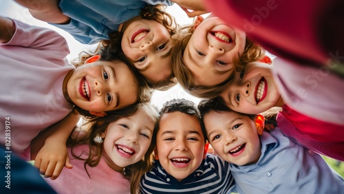 Cheerful Kids Huddling and Smiling © Abdulla
