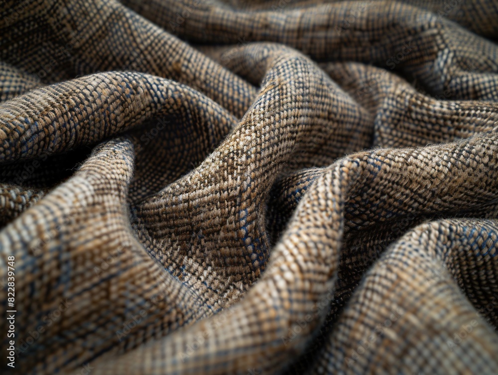 Close up of a brown and black patterned Fabric Texture. Close up of a brown and black patterned Fabric Texture.