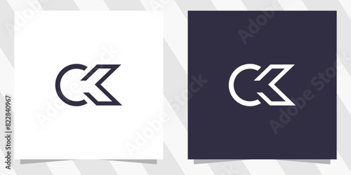 letter ck kc logo design