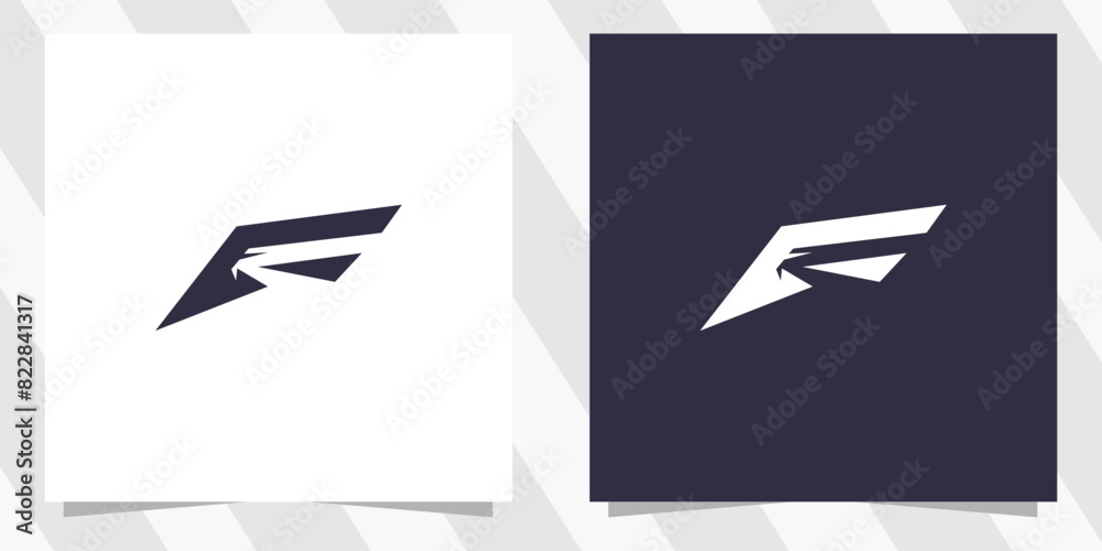 letter f with falcon logo design letter f with falcon logo design