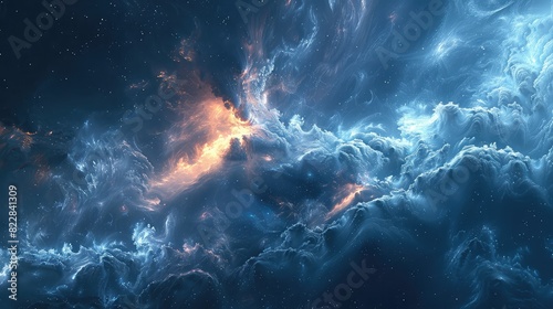 Cosmic galaxy with surreal effects photo