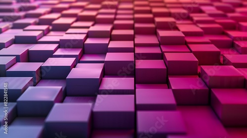 3D alphabet blocks in a gradient pattern from red to violet  arranged in a straight line