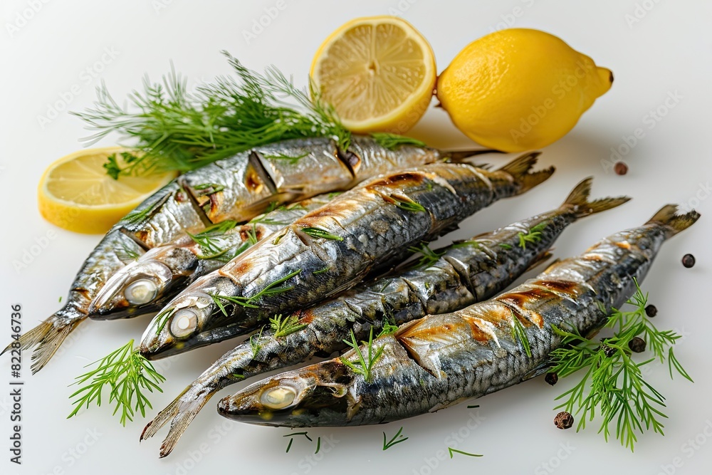 Tinned sardines isolated on a White Background Tinned sardines isolated on a White Background