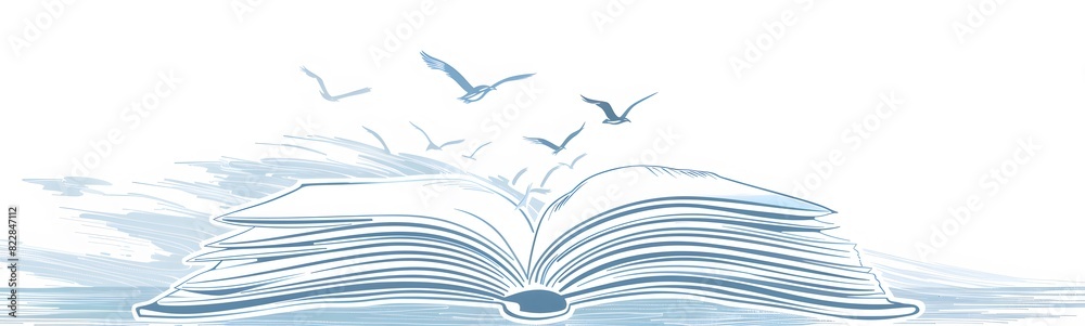 Obraz premium Covered opened book with pages. Vector illustration