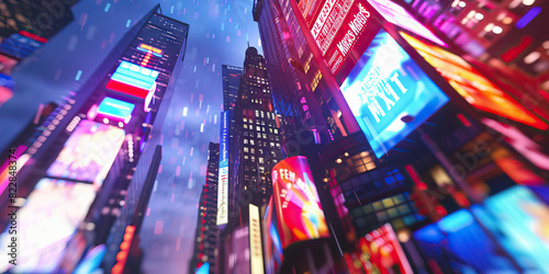 The Neo-Cyberpunk Megalopolis: A vibrant tapestry of interconnected virtual realms, showcasing diverse aesthetics and ever-evolving societies. photo
