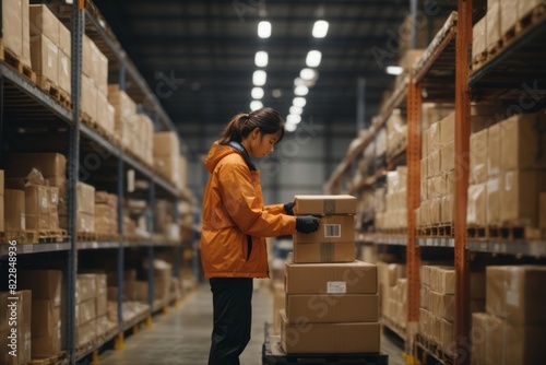 Warehouse workers control and work in distributor warehouses