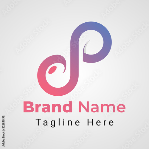 Letter dp Earbuds Logo, combination logo of  letter d and p  that forms negative space two earphone