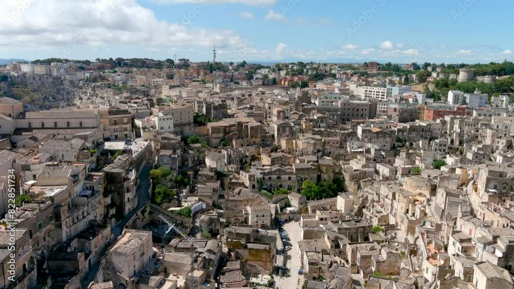 Aerial view of the ancient city of Matera, Southern Italy. Aerial view of the ancient city of Matera, Southern Italy.