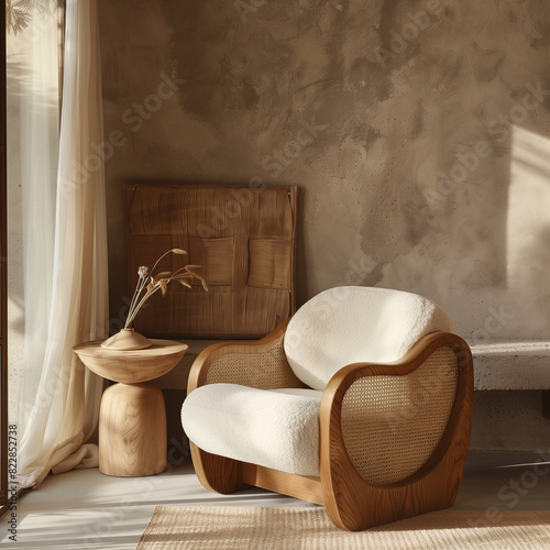 Latan furniture with a warm buttery filter sensibility