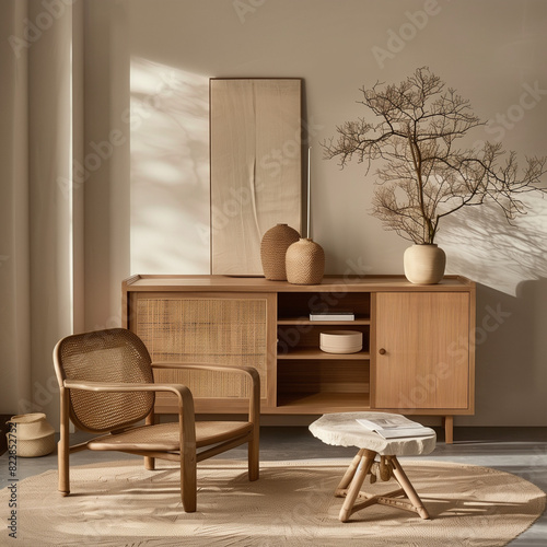 Latan furniture with a warm buttery filter sensibility
