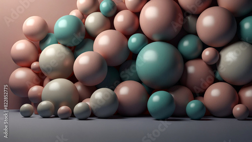 Modern 3d background with minimalist spheres