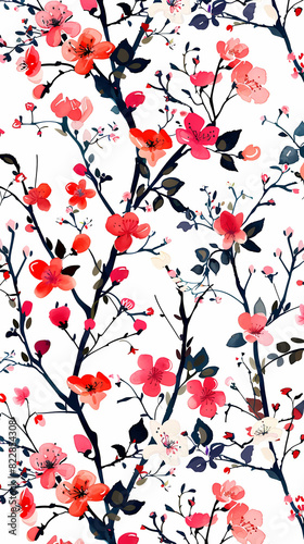 Collection of colorful floral elements in flat color. Set of spring and summer wild flowers, plants, branches, leaves and herb.