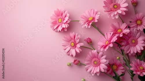 Vivid Pink Flowers with White Background © GradPlanet