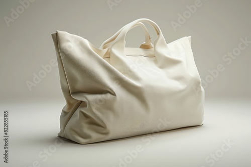Blank white fabric tote bag mockup