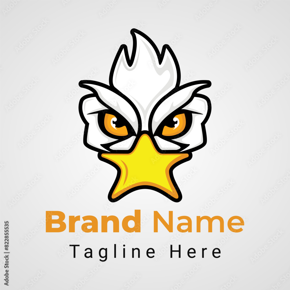 Star Duck Logo, elegant logo duck's head with duck's beak forming a star Star Duck Logo, elegant logo duck's head with duck's beak forming a star
