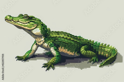 pixel art, illustration of a crocodile © Yoshimura