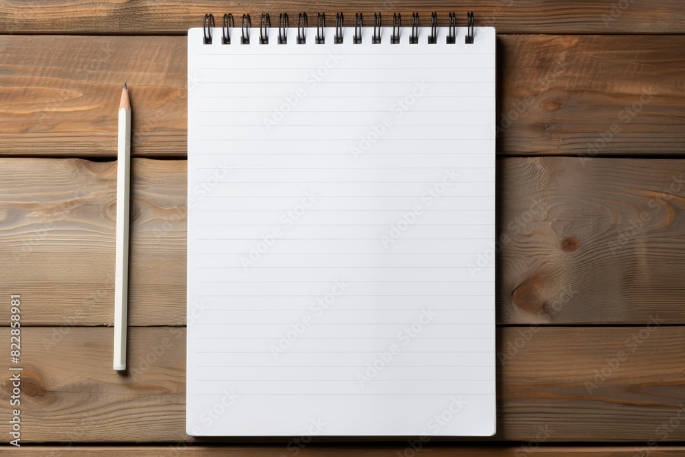 Blank notebook with pen on wooden desk, text area Blank notebook with pen on wooden desk, text area