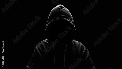 hooded man in the dark