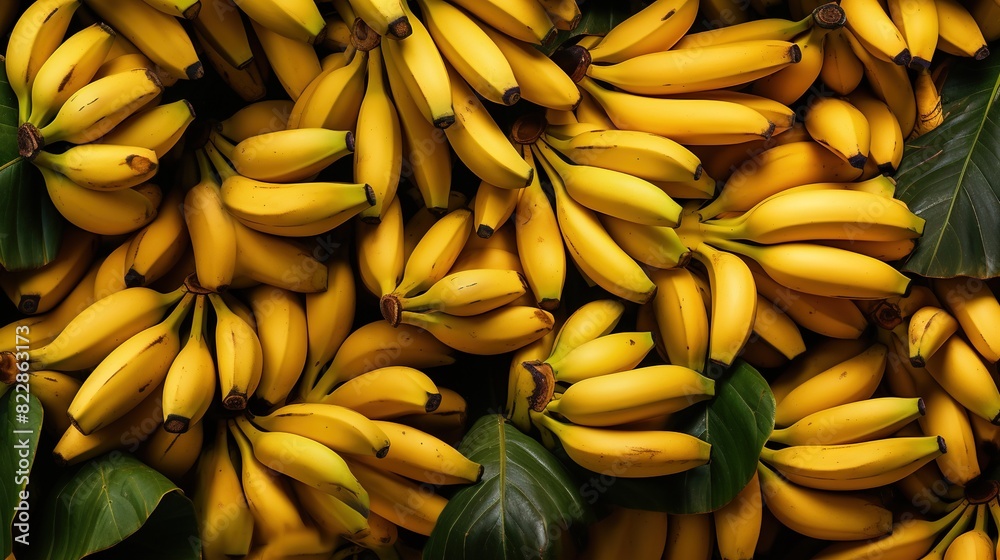 Bananas background texture. Banana as background. Generative AI