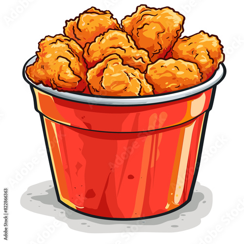 bucket of fried chicken with a golden brown