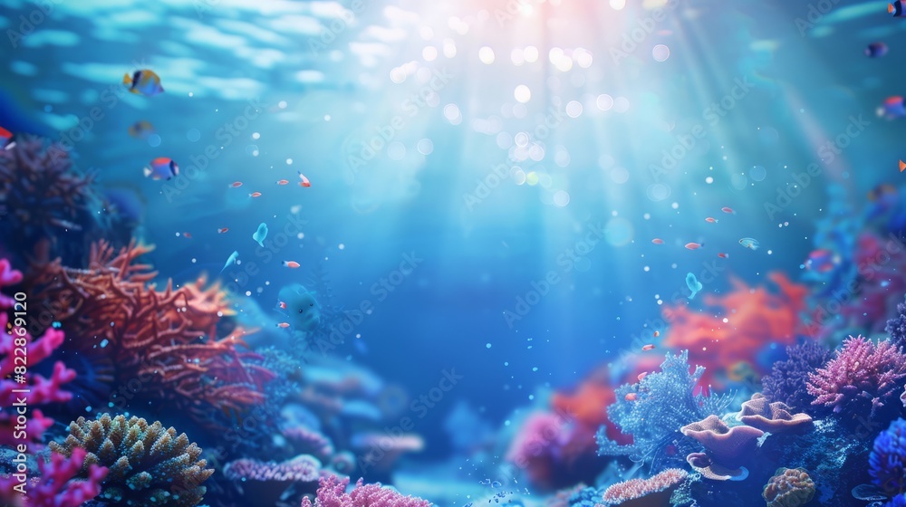 Reef awareness day background concept with copy space area for text. World Oceans Day and World Water Day. Beautiful sea background Reef awareness day background concept with copy space area for text. World Oceans Day and World Water Day. Beautiful sea background