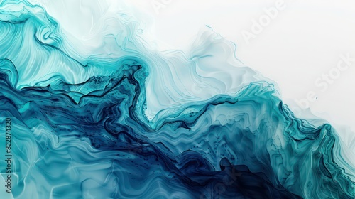 wallpaper with a blurred gradient in teal and petrol blue shades  in the style of liquid paint on a white background