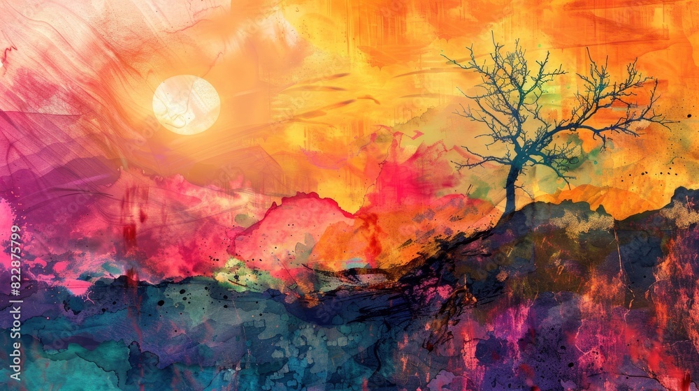 Civil War, US diversity, psychedelic fantasy landscapes painted with bright colors, In the style of watercolor landscapes, UHD. Civil War, US diversity, psychedelic fantasy landscapes painted with bright colors, In the style of watercolor landscapes, UHD.