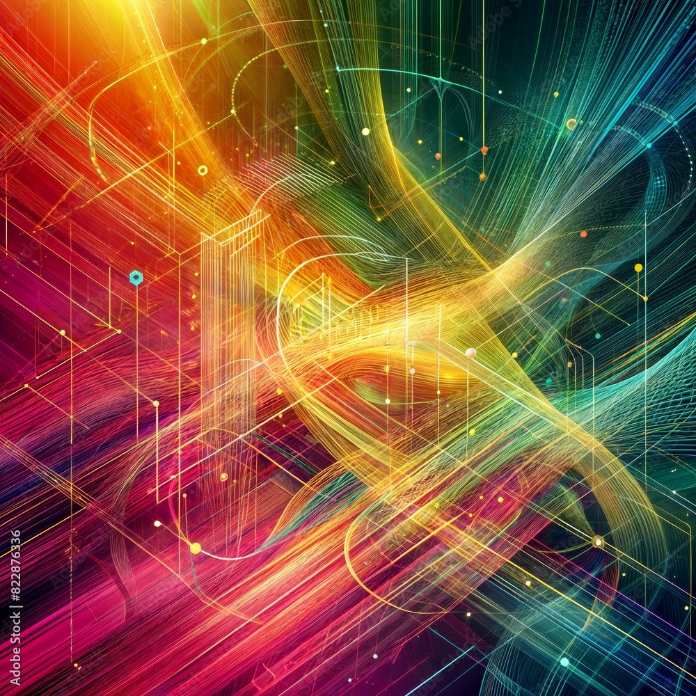 Colorful Abstract Background with Crossed Lines and Gradients