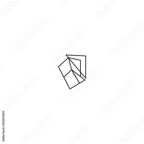 Abstract Element of Initial Line Vector Logo for Home Construction