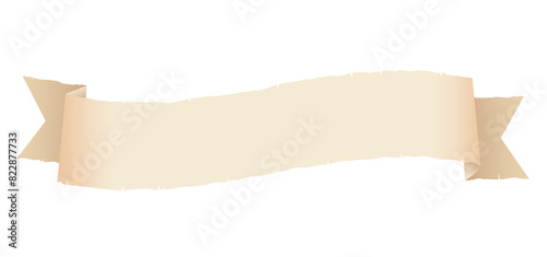 Long stripe template made with ragged parchment on white background, Vector illustration
