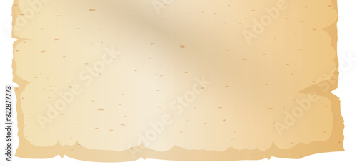 Ancient and ragged parchment page template, Vector illustration