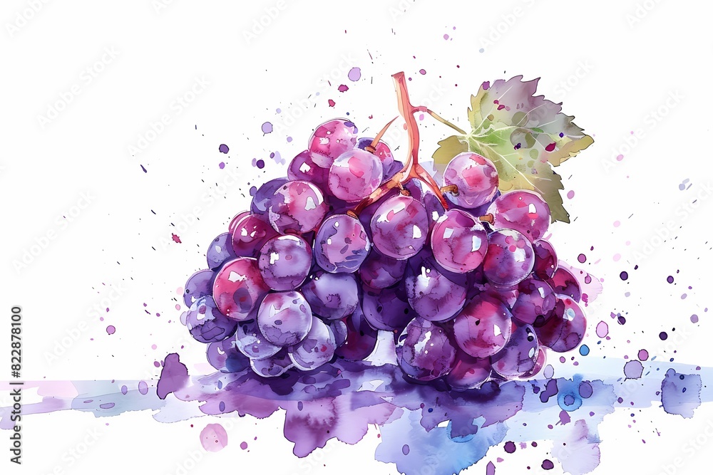 watercolor art. illustration of grapes