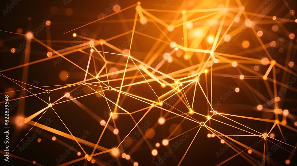 Fototapeta premium Abstract Glowing Data Network with Connecting Dots and Lines