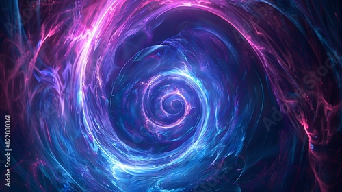 Abstract blue and purple dynamic background. Futuristic vivid neon swirl lines. Light effect.