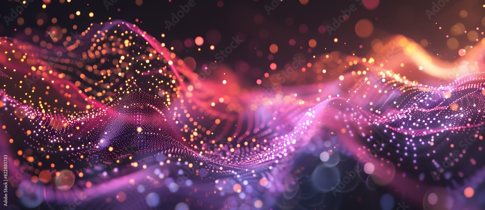 Abstract Glowing Particle Wave with Dots and Lines Abstract Glowing Particle Wave with Dots and Lines