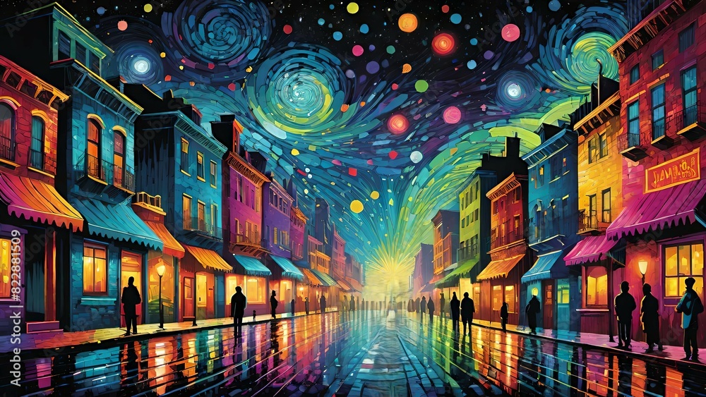 Fototapeta premium Colorful night sky