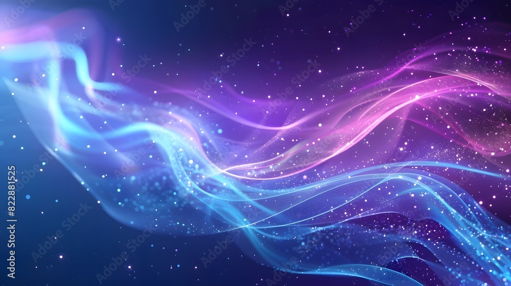 Abstract blue and purple dynamic background. Futuristic vivid neon swirl lines. Light effect.