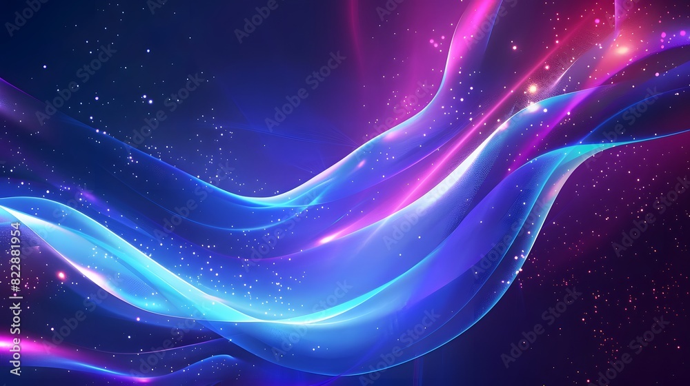 Fototapeta premium Abstract blue and purple dynamic background. Futuristic vivid neon swirl lines. Light effect.