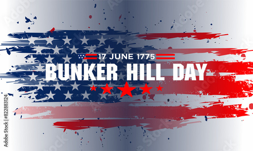 Vector Illustration of bunker hill day. The Battle of Bunker Hill was fought on June 17, 1775. photo