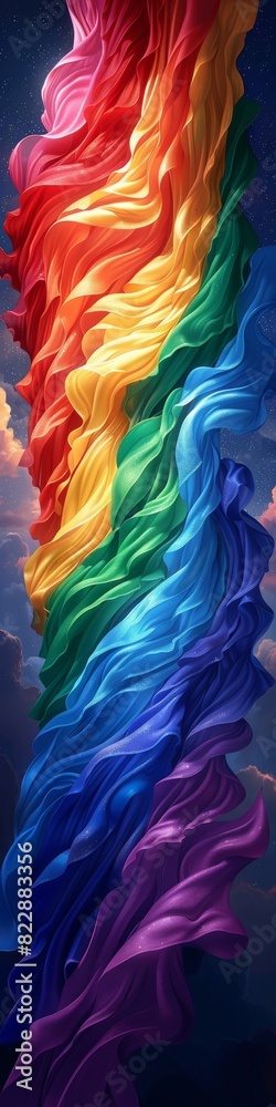 Fototapeta premium A rainbow lgbtq pride flag in vibrant colors. 